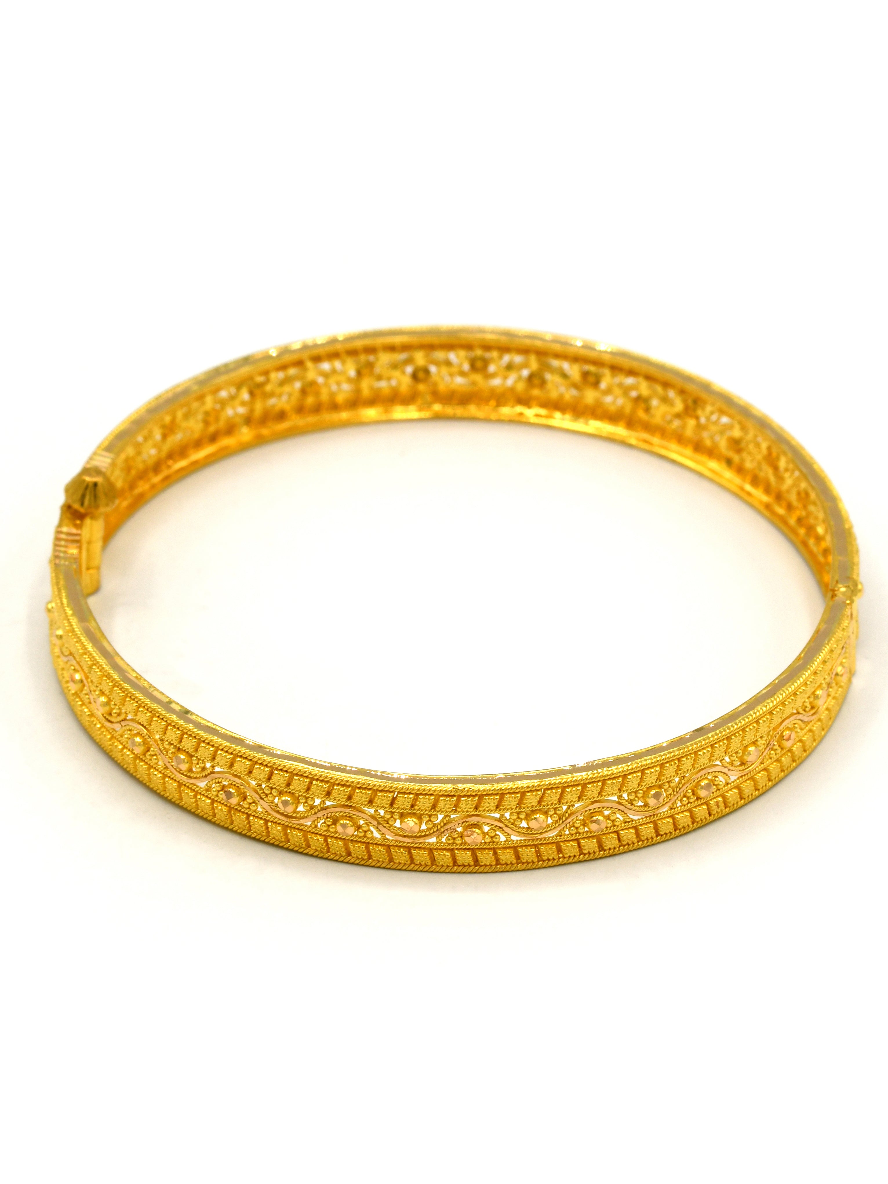 22ct Gold 2 Piece Screw Bangle - Roop Darshan