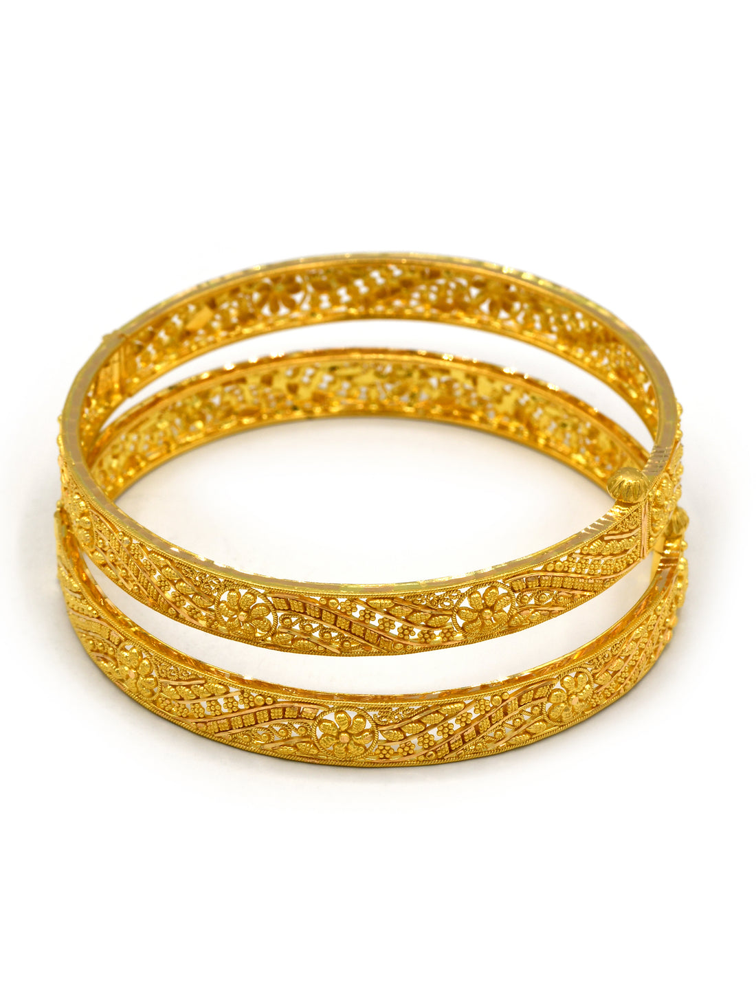 22Ct Gold 2 Piece Screw Bangle - Roop Darshan