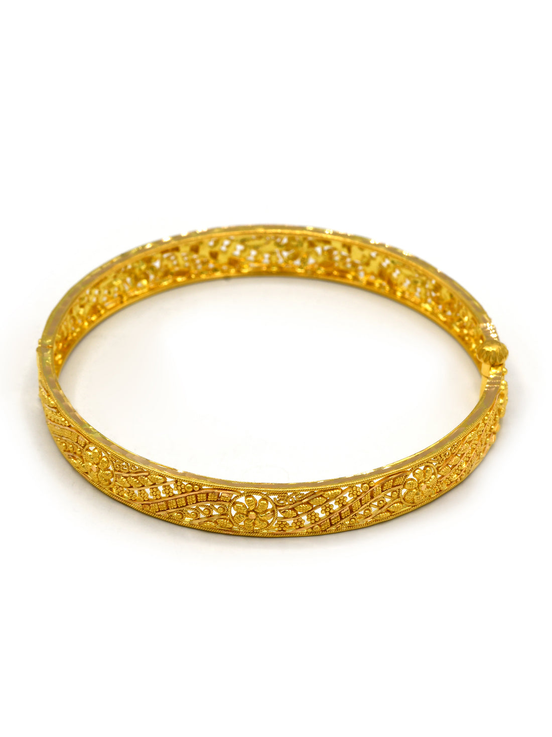 22Ct Gold 2 Piece Screw Bangle - Roop Darshan