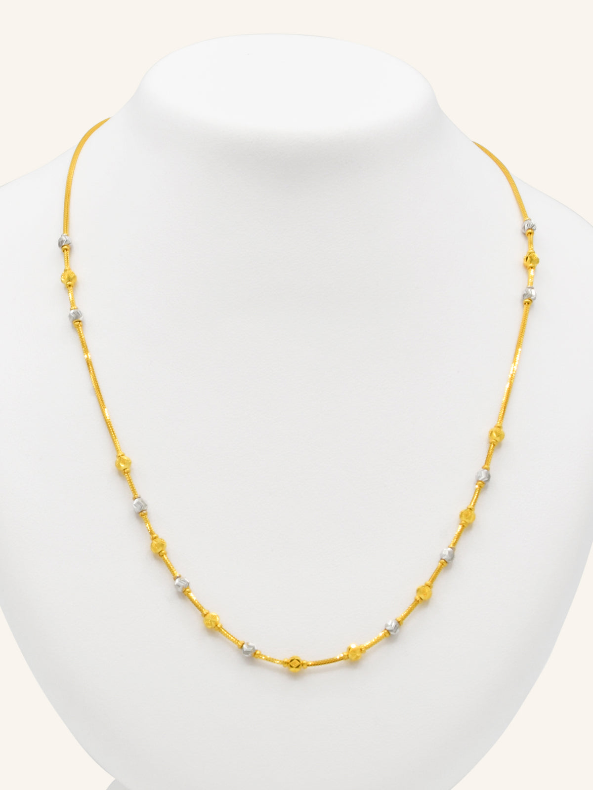 22ct Gold Two Tone Ball Chain - Roop Darshan