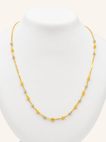 22ct Gold Two Tone Ball Chain - Roop Darshan