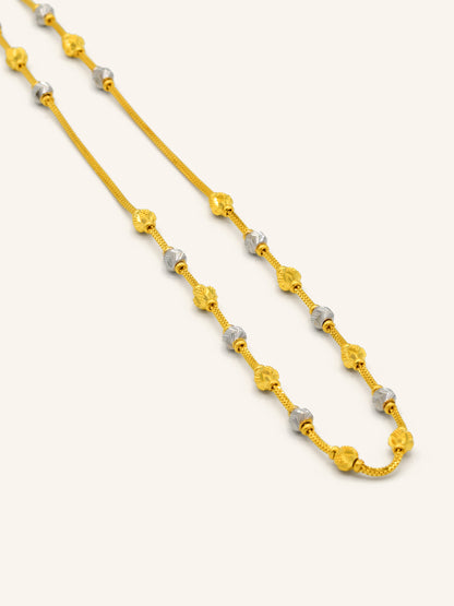 22ct Gold Two Tone Ball Chain - Roop Darshan