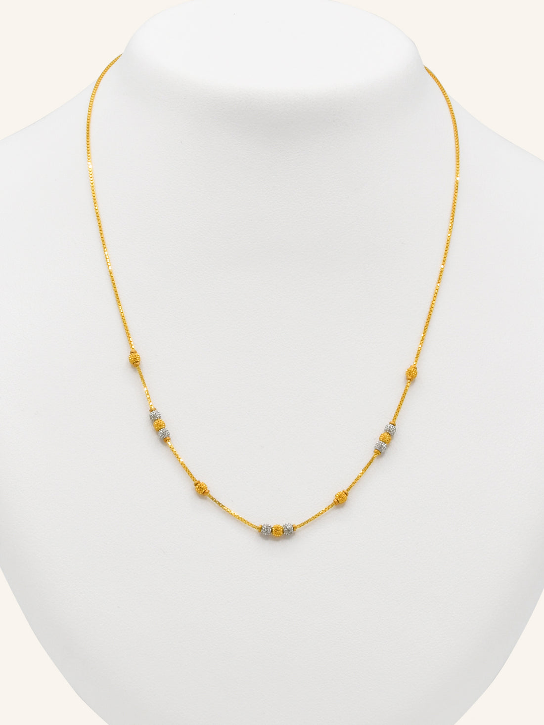 22ct Gold Two Tone Ball Fancy Chain