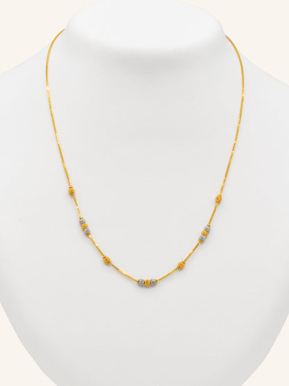 22ct Gold Two Tone Ball Fancy Chain