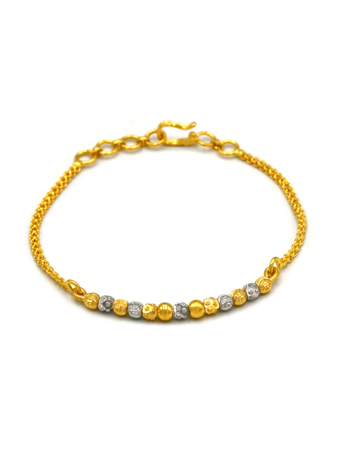 22ct Gold Two Tone Ball Bracelet