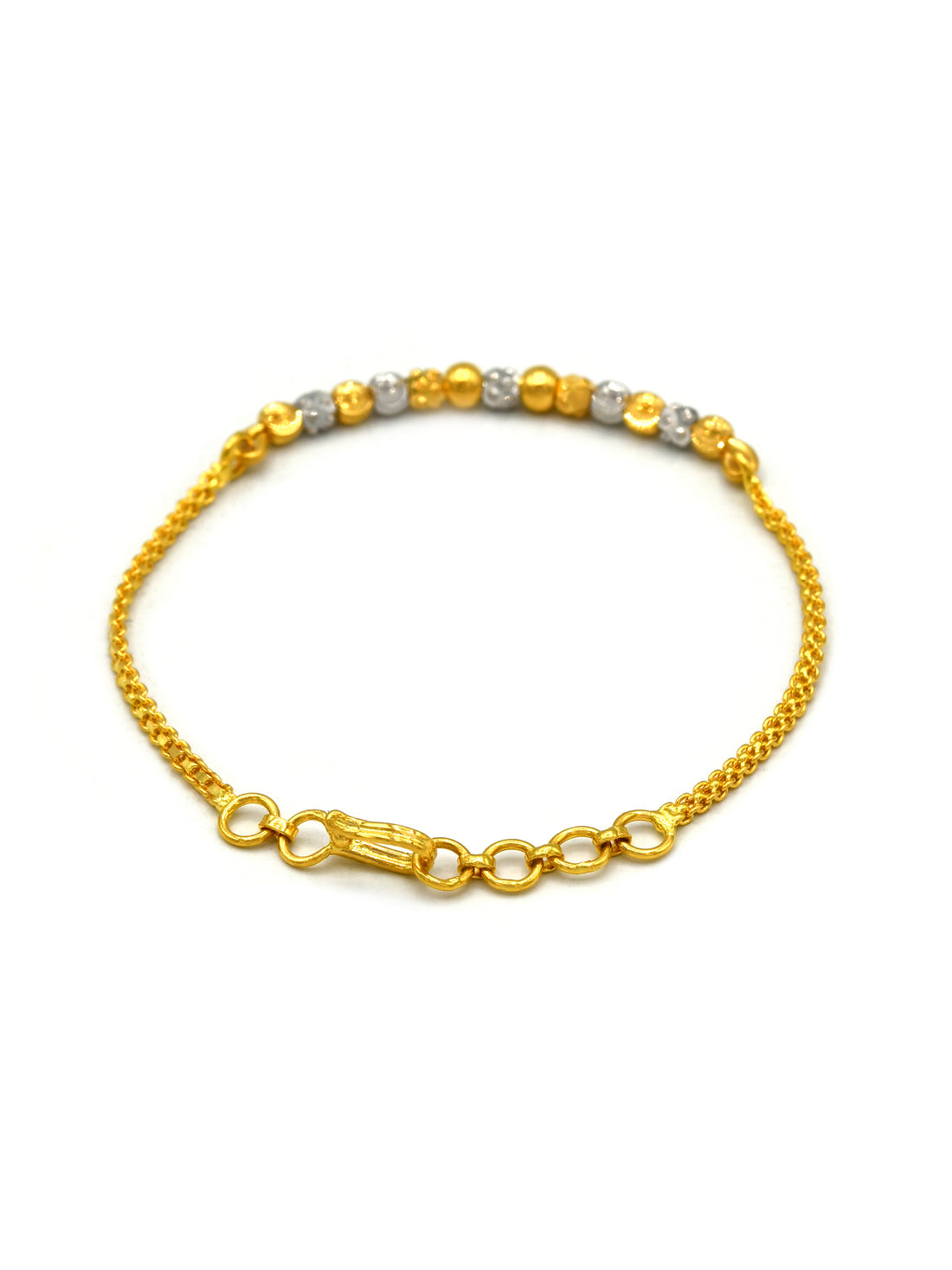 22ct Gold Two Tone Ball Bracelet