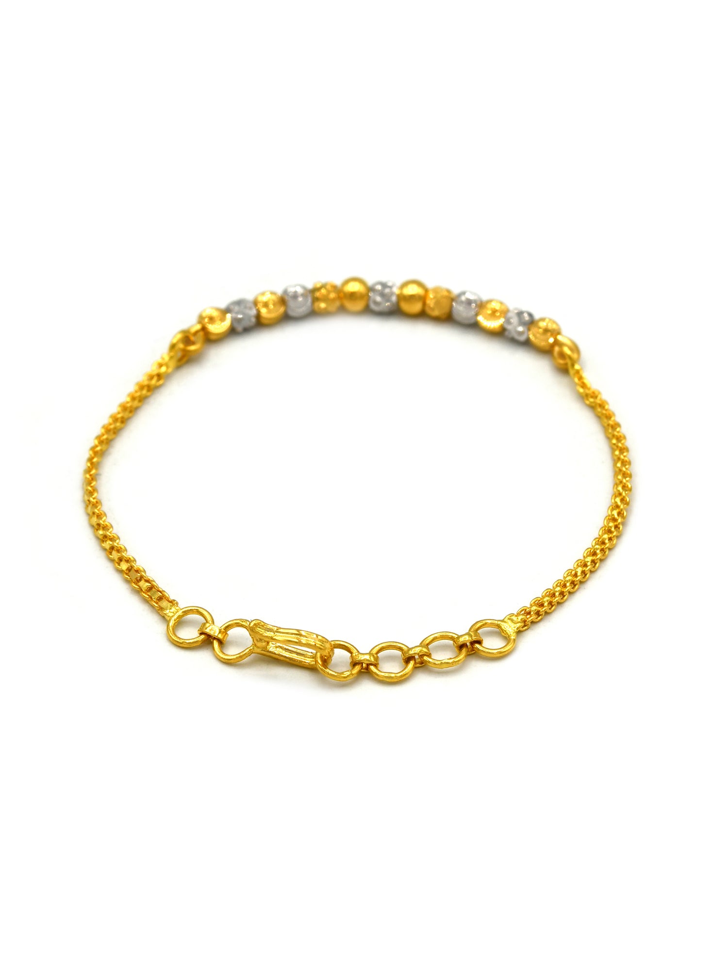 22ct Gold Two Tone Ball Bracelet