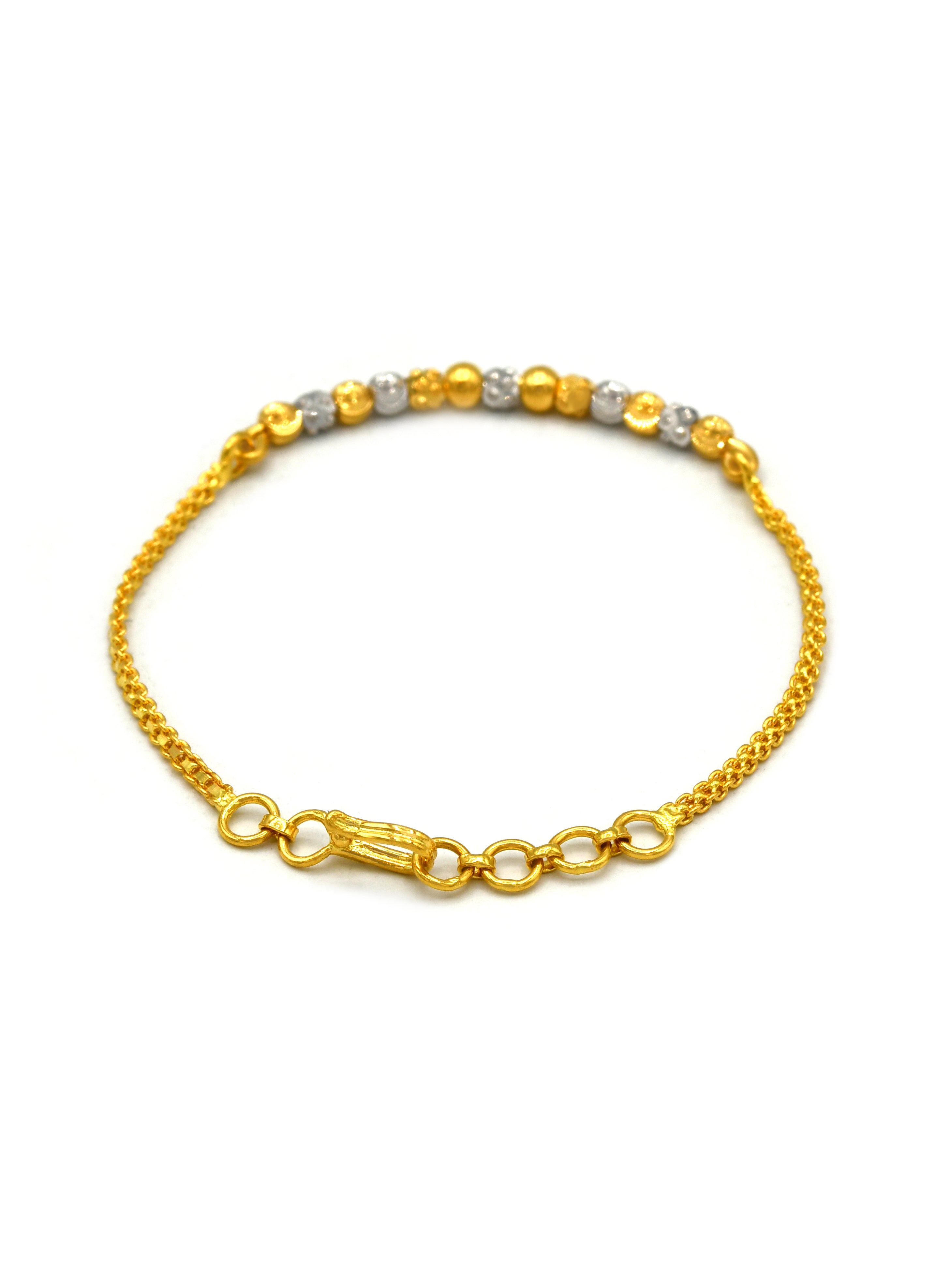 22ct Gold Two Tone Ball Bracelet
