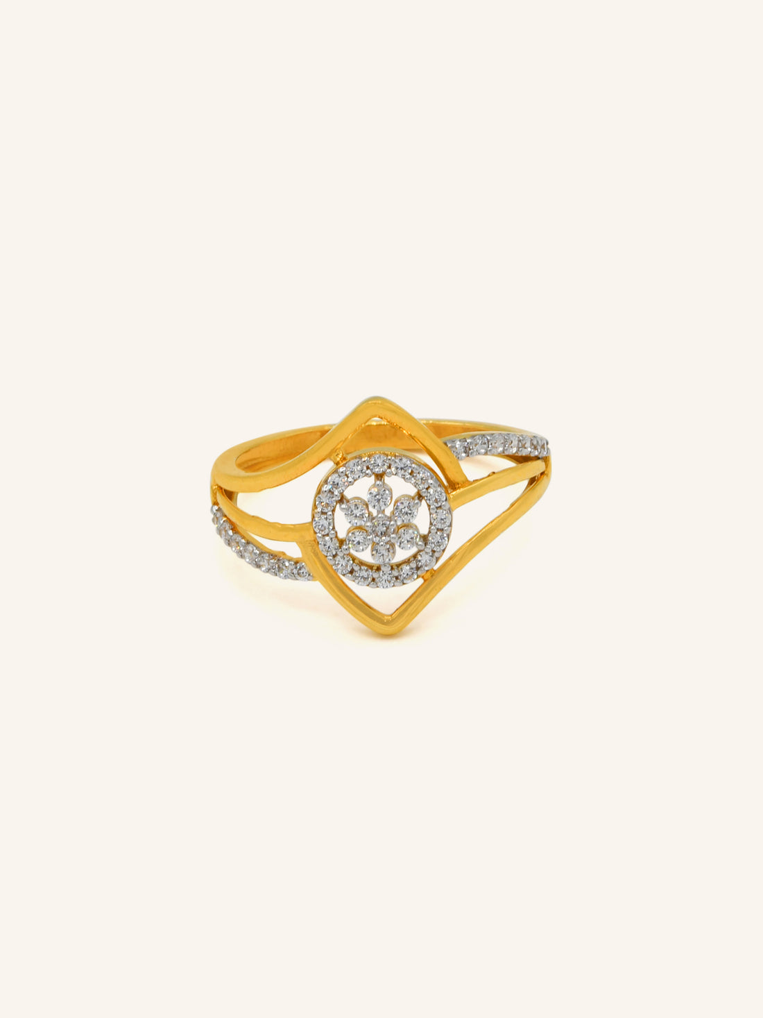 22ct Gold CZ Ladies Ring