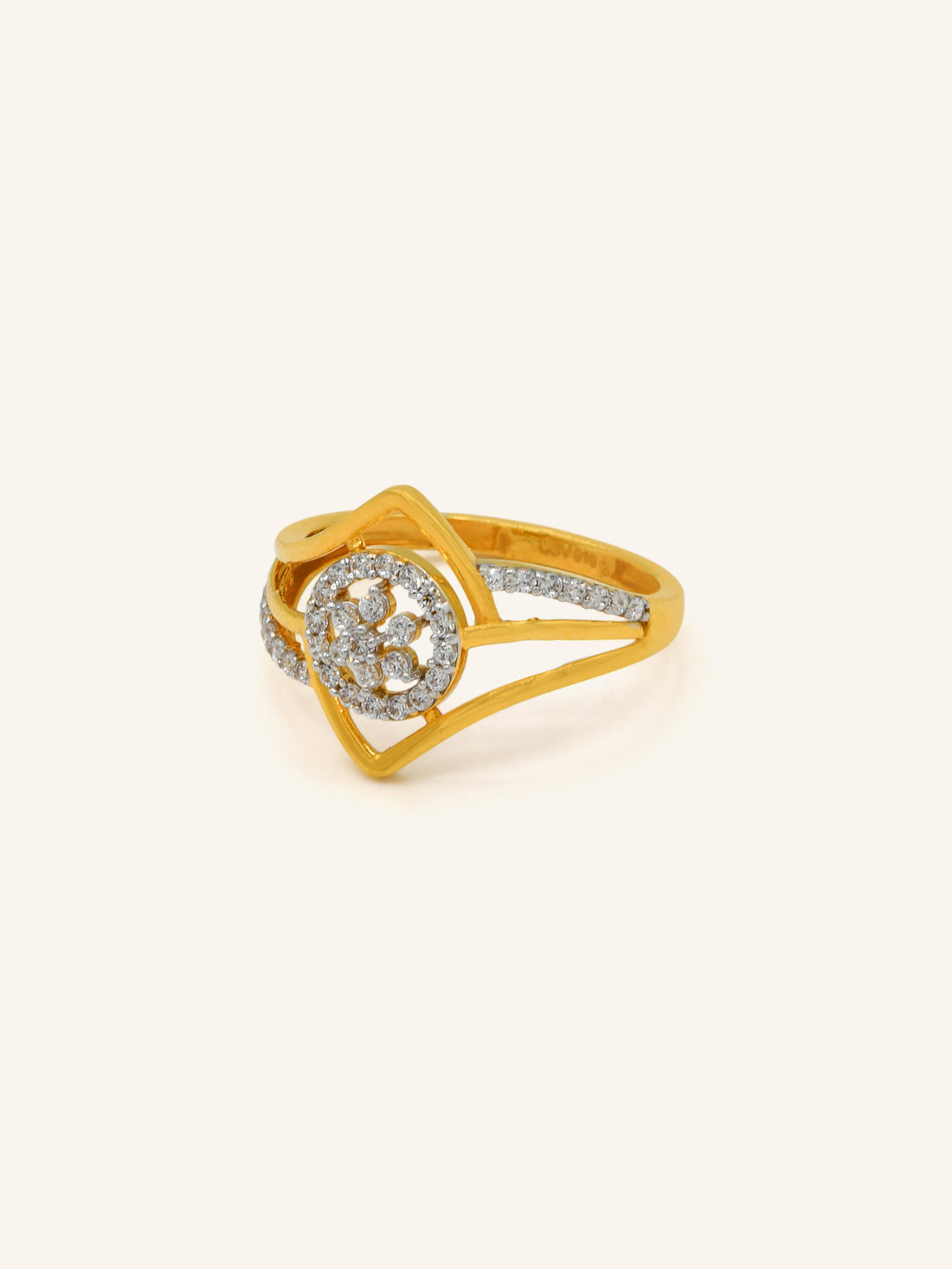 22ct Gold CZ Ladies Ring