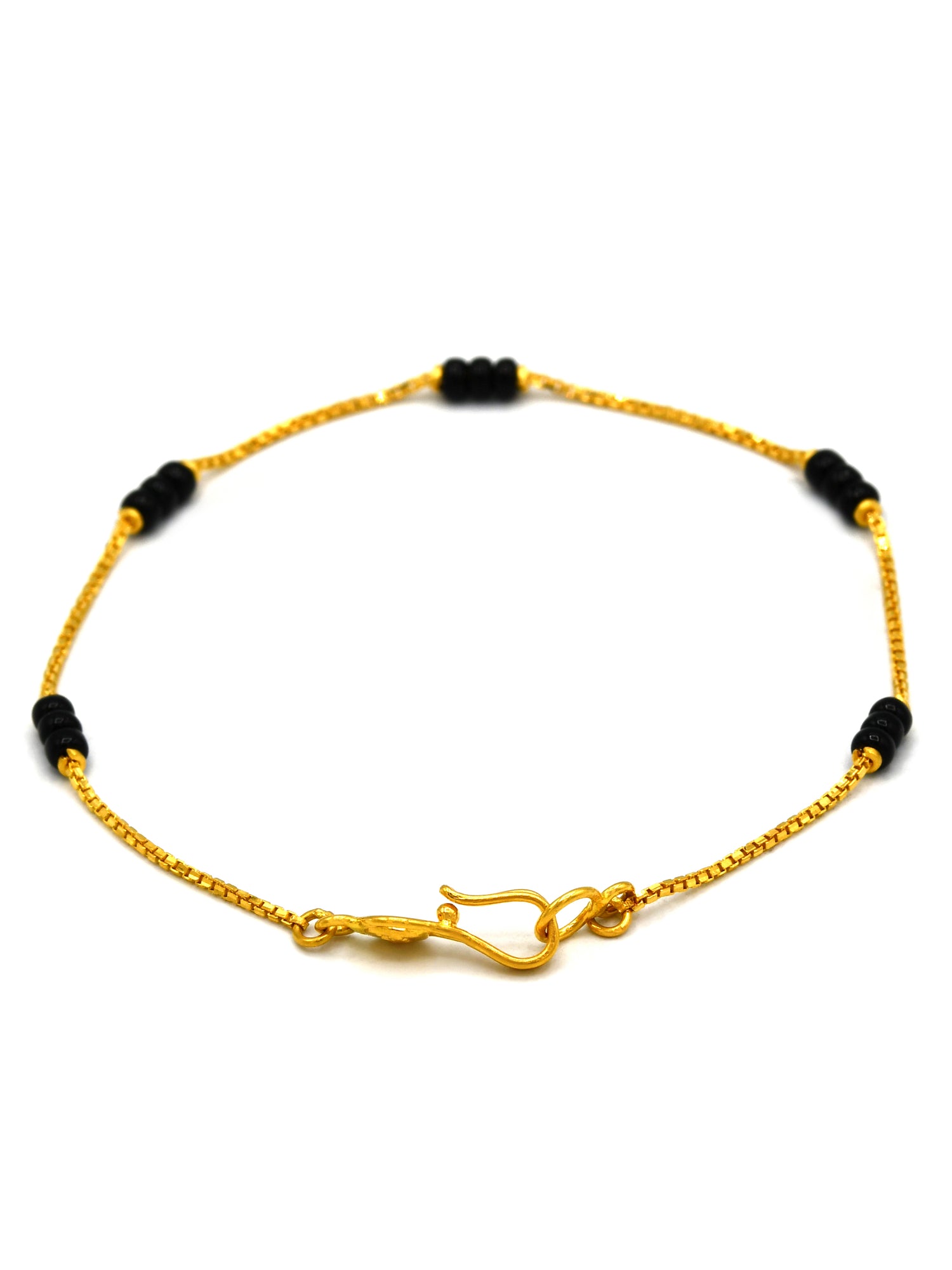 22Ct Gold Black Beads Ladies Bracelet - Roop Darshan