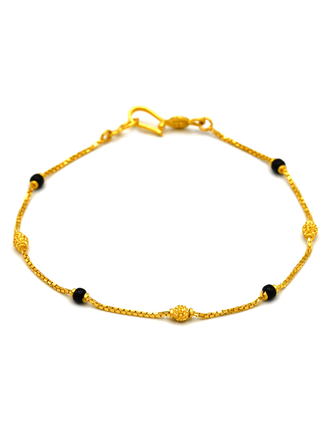 22Ct Gold Black Beads Ladies Bracelet - Roop Darshan