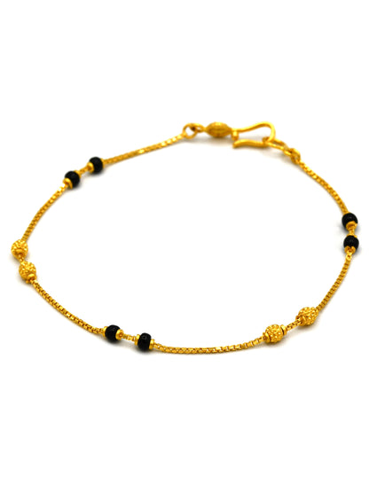 22Ct Gold Black Beads Ladies Bracelet