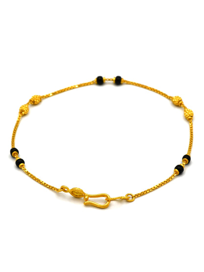 22Ct Gold Black Beads Ladies Bracelet