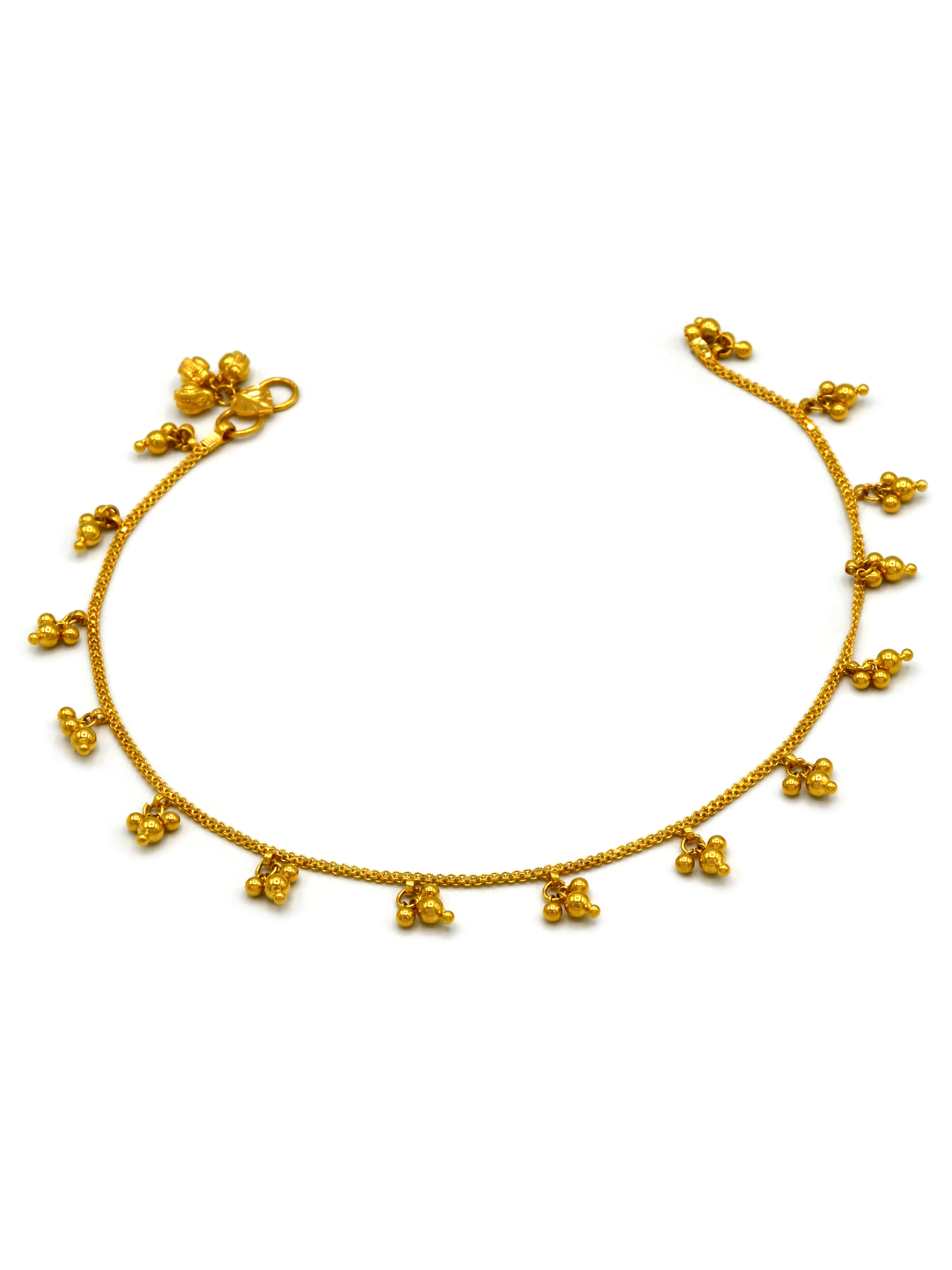 22ct Gold Pair Ladies Anklets - Roop Darshan