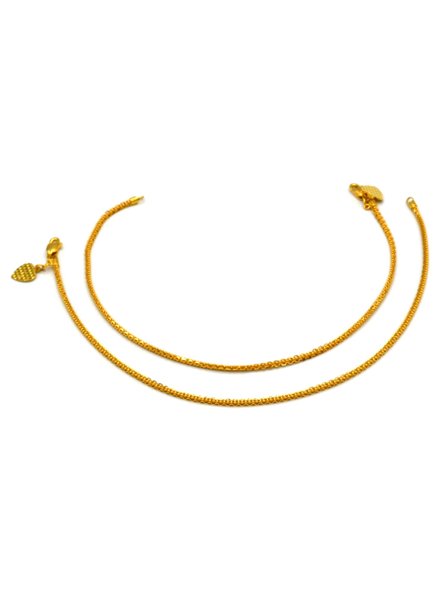 22Ct Gold 2 Piece Anklets - Roop Darshan
