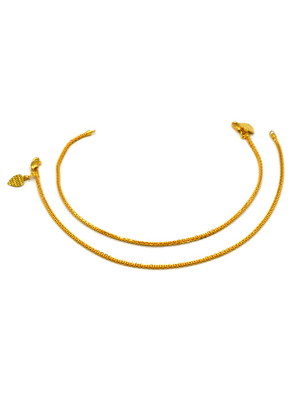 22Ct Gold 2 Piece Anklets - Roop Darshan