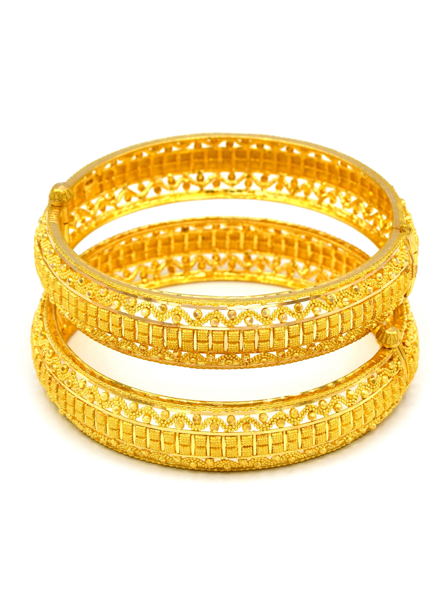 22Ct Gold 2 Piece Screw Bangle - Roop Darshan