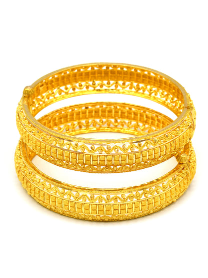 22Ct Gold 2 Piece Screw Bangle - Roop Darshan