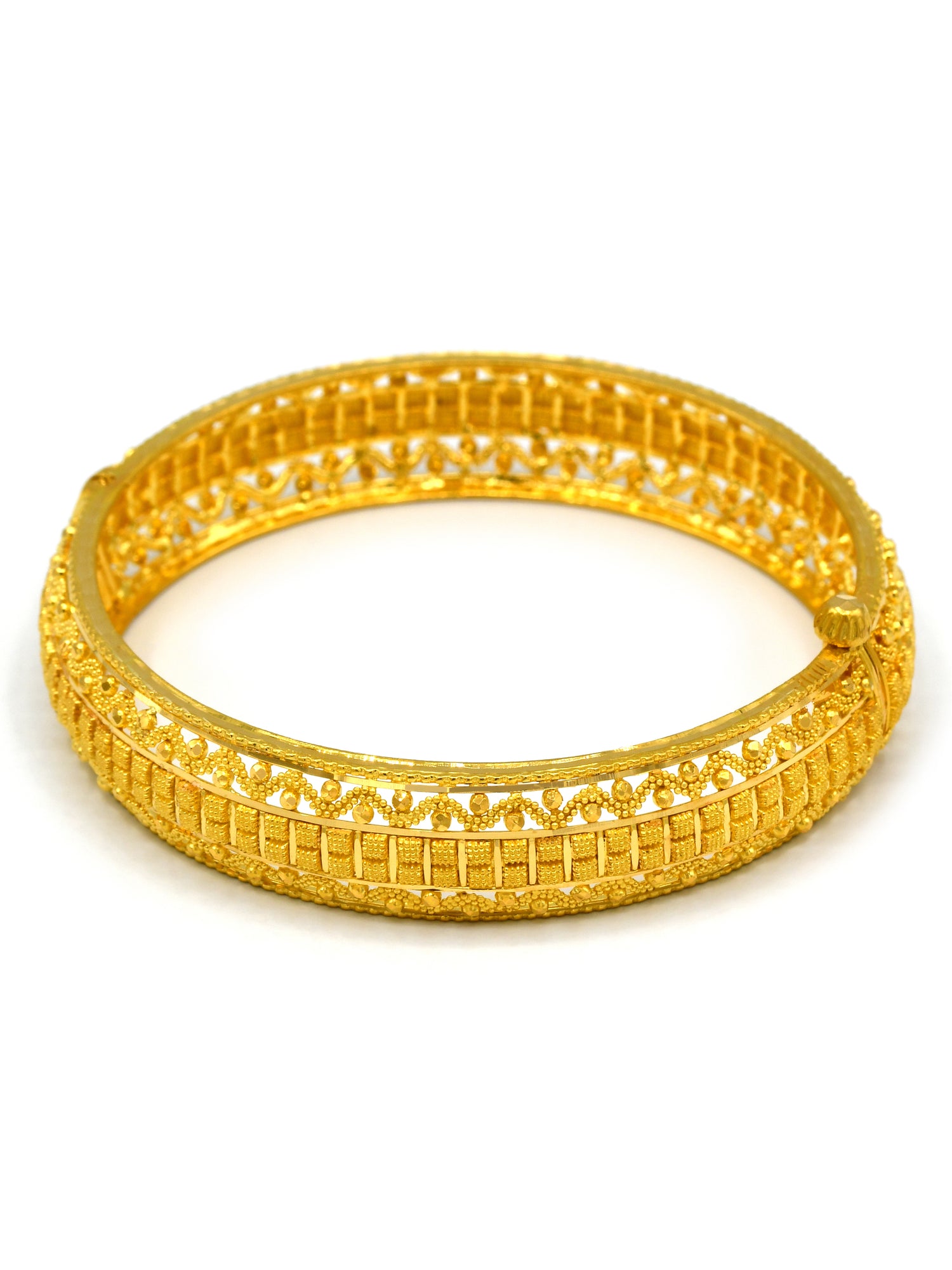 22Ct Gold 2 Piece Screw Bangle - Roop Darshan