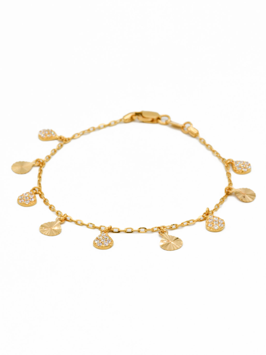 22ct Gold CZ Charms Ladies Bracelet - Roop Darshan