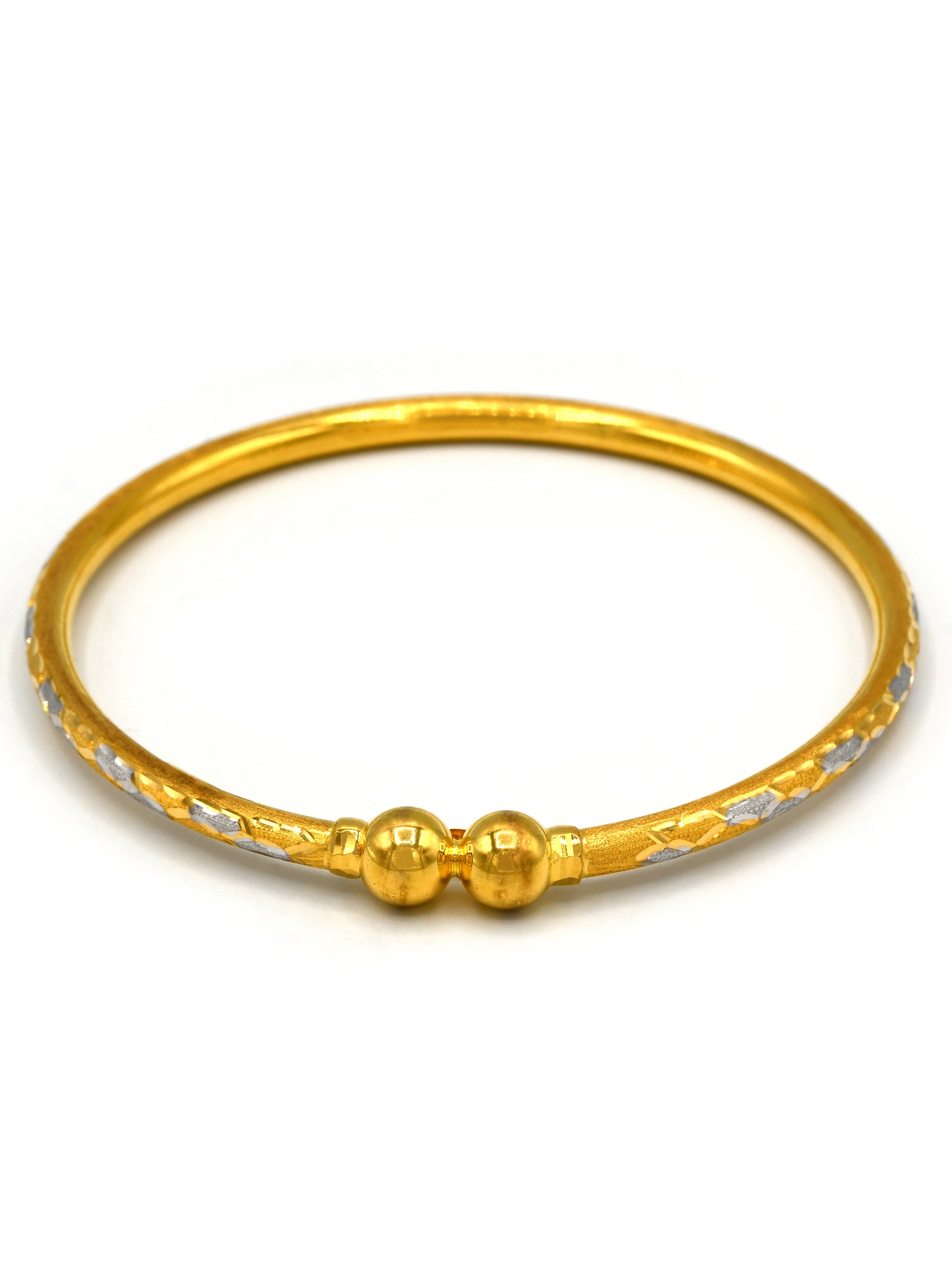 22ct Gold Two Tone 2 Piece Bangle - Roop Darshan