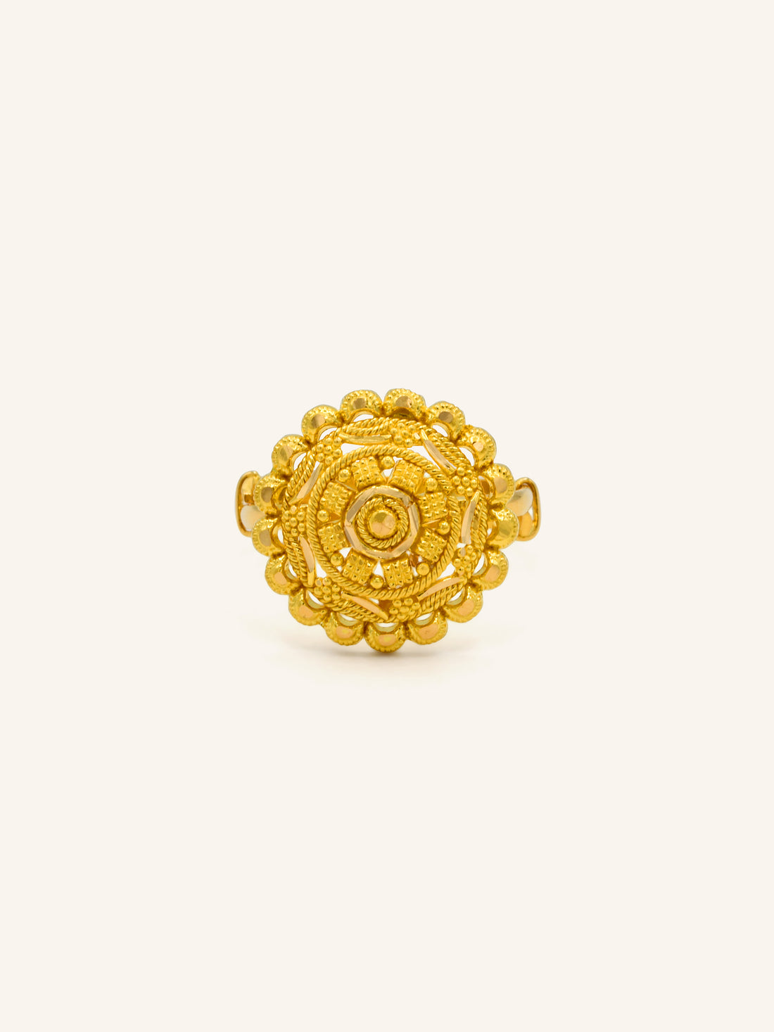 22ct Gold Adjustable Filigree Ring 3.48 GMS - Roop Darshan