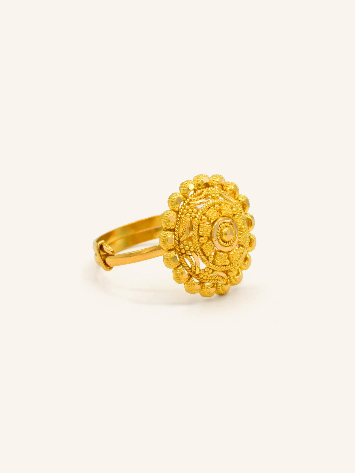 22ct Gold Adjustable Filigree Ring 3.48 GMS - Roop Darshan