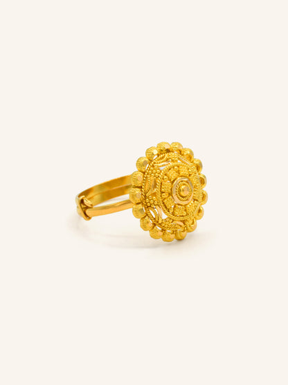 22ct Gold Adjustable Filigree Ring 3.48 GMS - Roop Darshan