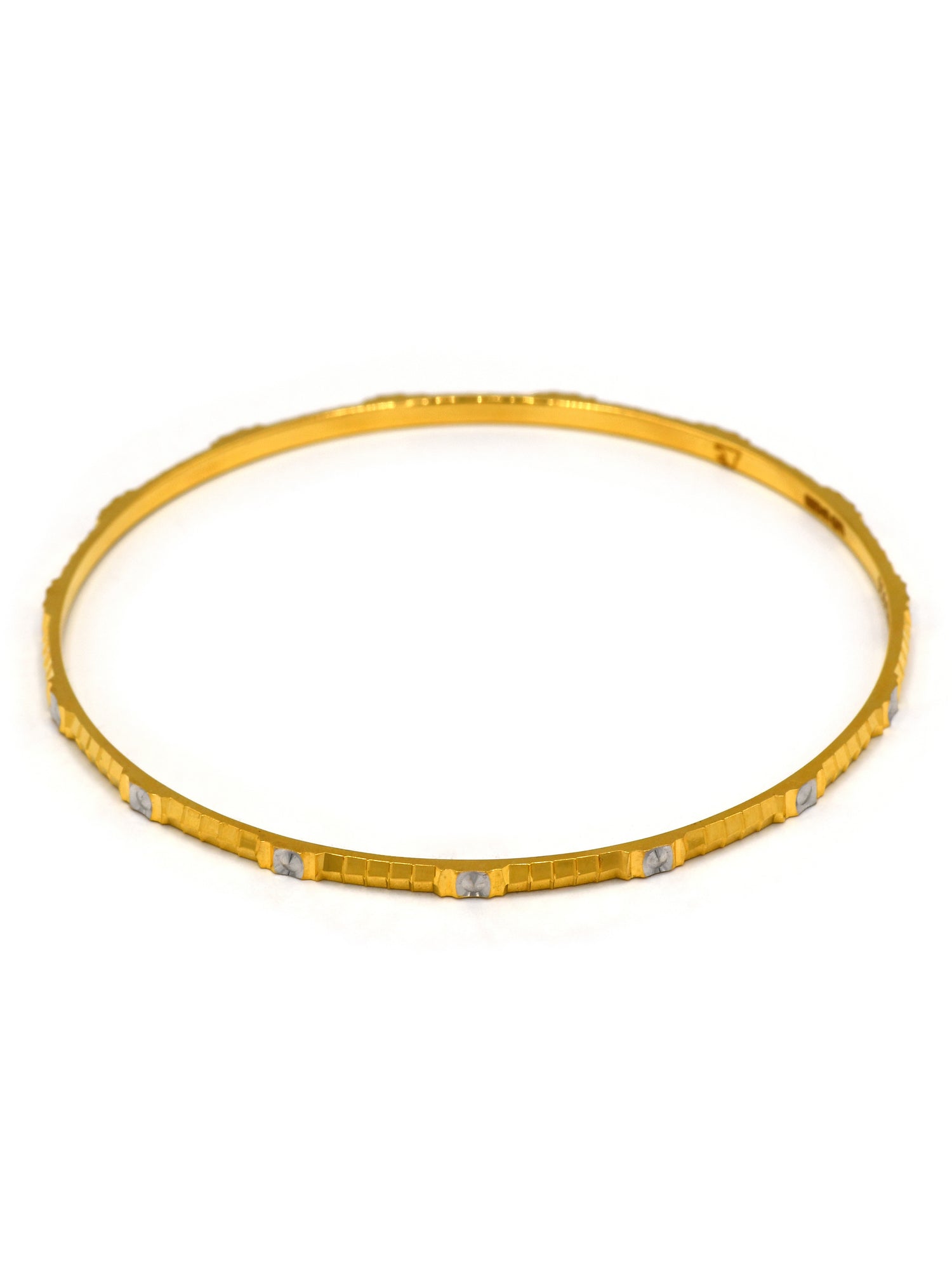 22ct Gold Two Tone 2 Piece Bangle - Roop Darshan