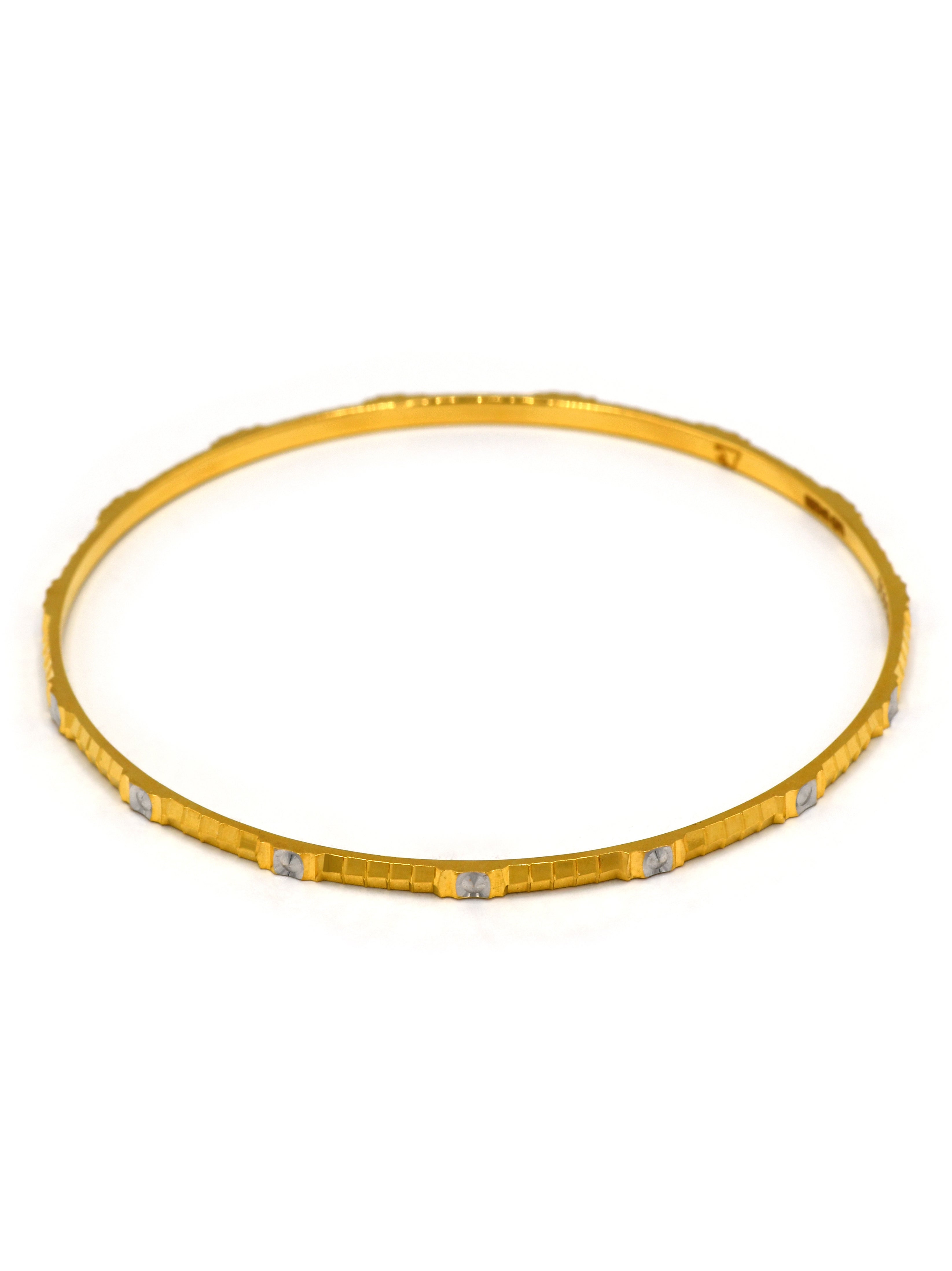 22ct Gold Two Tone 2 Piece Bangle - Roop Darshan