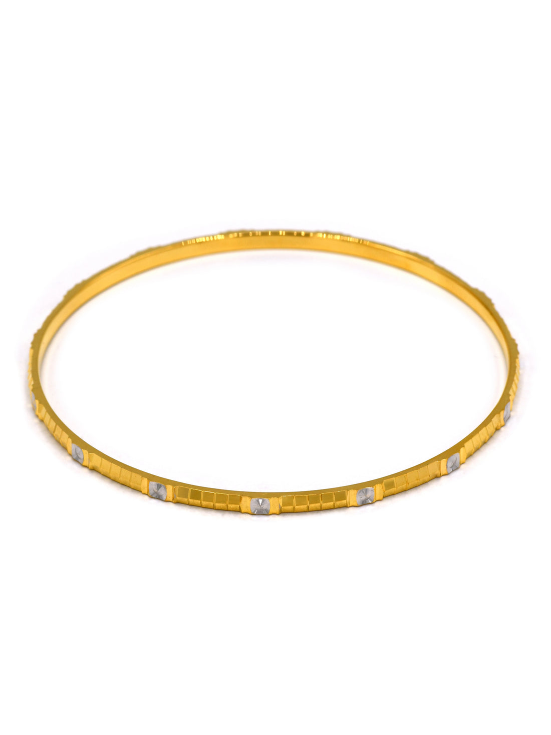 22ct Gold Two Tone 2 Piece Bangle - Roop Darshan