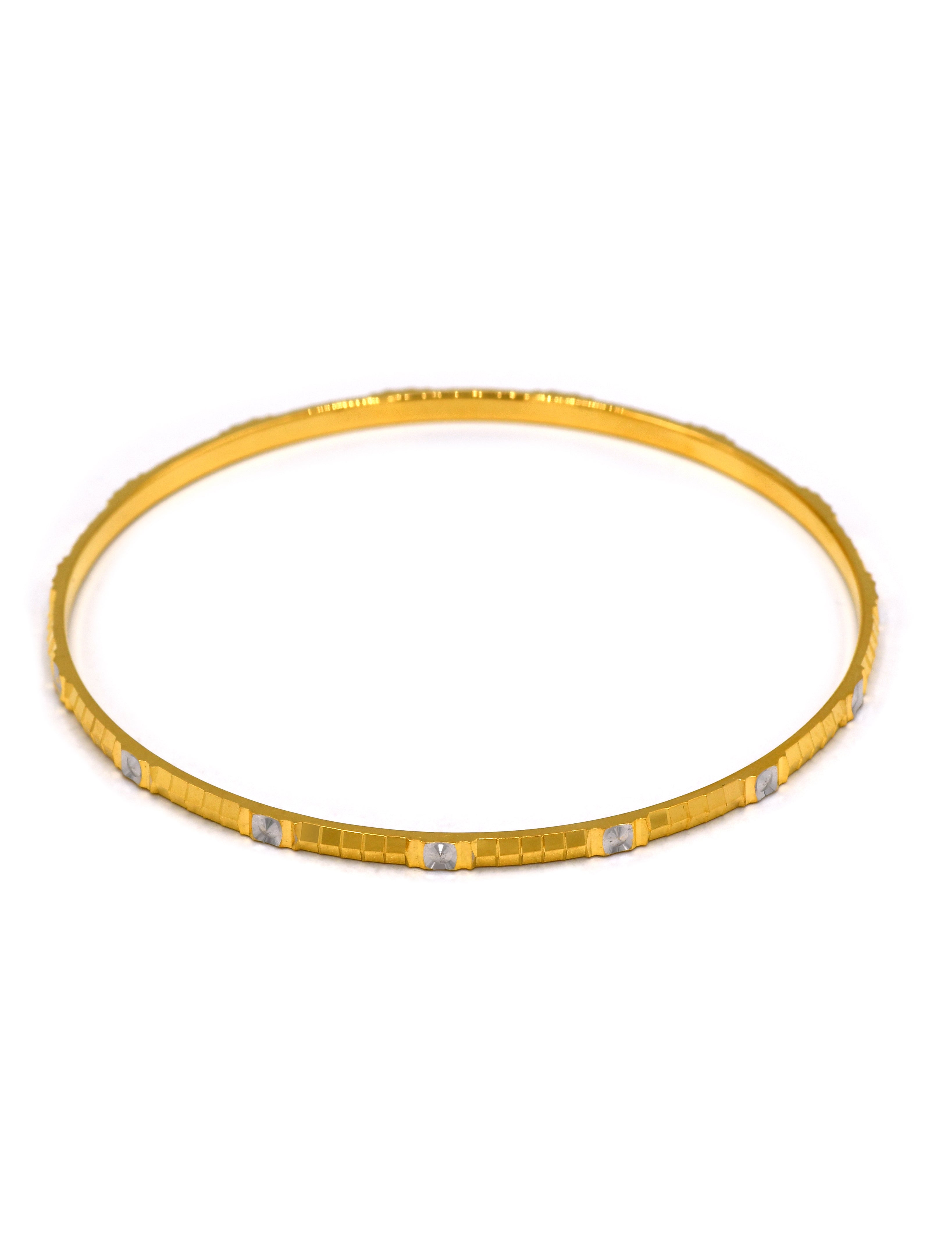 22ct Gold Two Tone 2 Piece Bangle - Roop Darshan