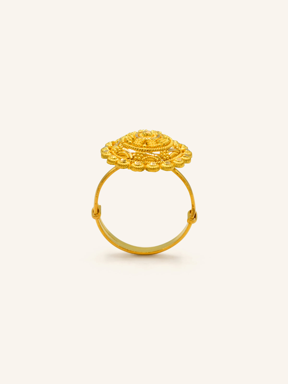 22ct Gold Adjustable Filigree Ring 3.48 GMS - Roop Darshan