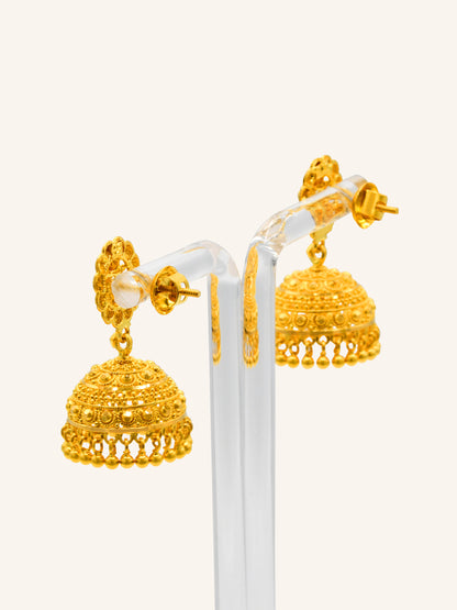 22ct Gold Jhumki Earring 12.60 GMS - Roop Darshan