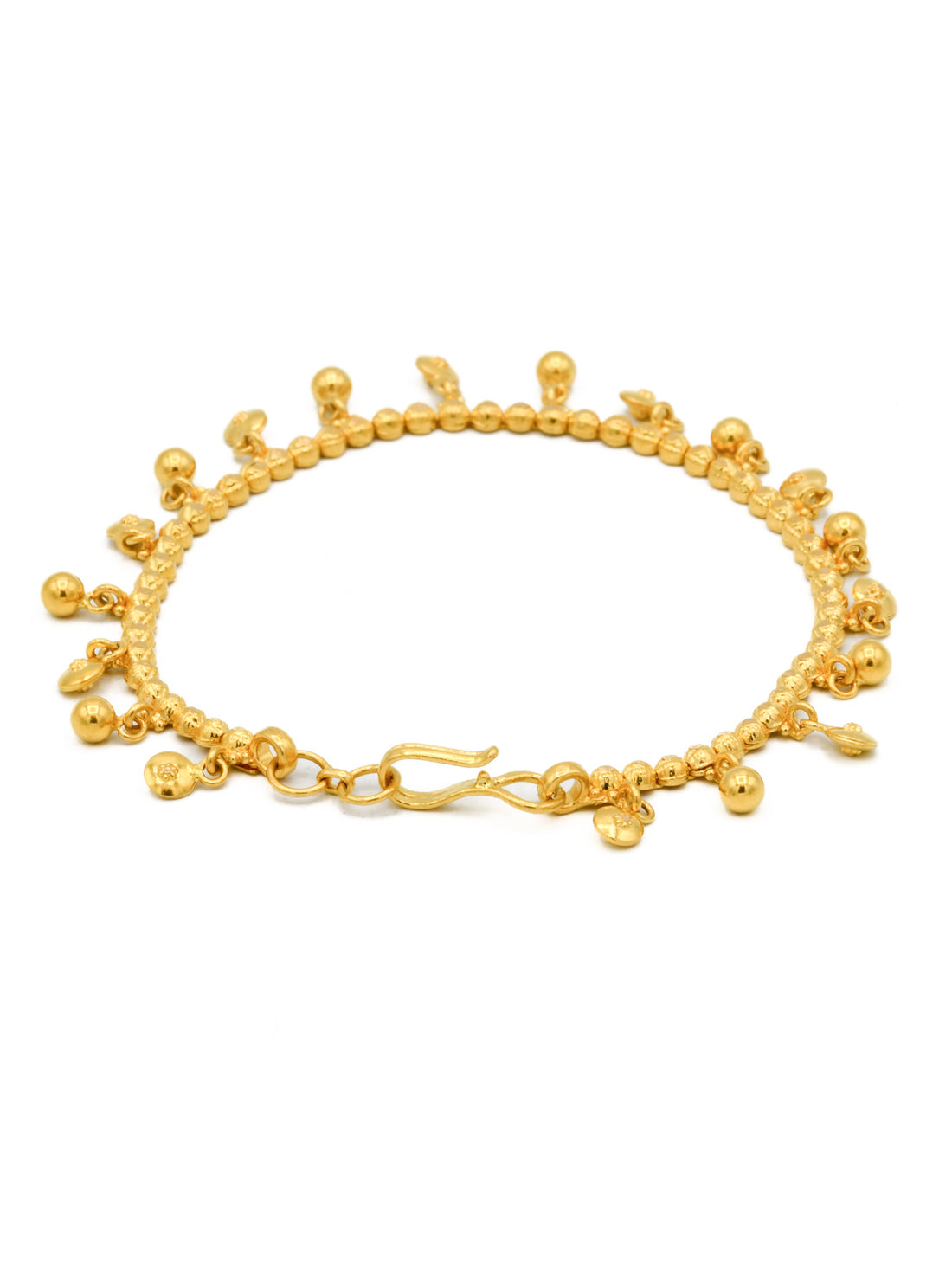 22ct Gold Ball Charms Ladies Bracelet - Roop Darshan