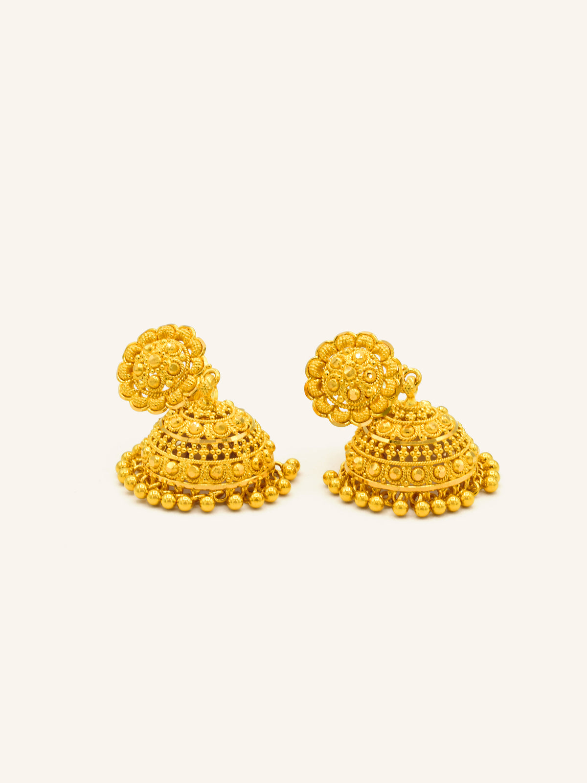 22ct Gold Jhumki Earring 12.60 GMS - Roop Darshan