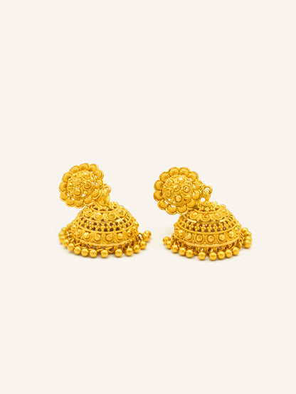 22ct Gold Jhumki Earring 12.60 GMS - Roop Darshan