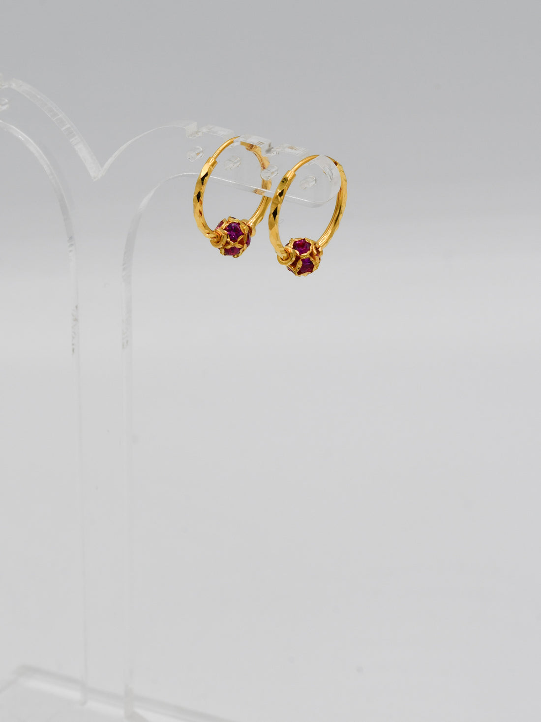 22ct Gold Pink Cz Bali - Roop Darshan