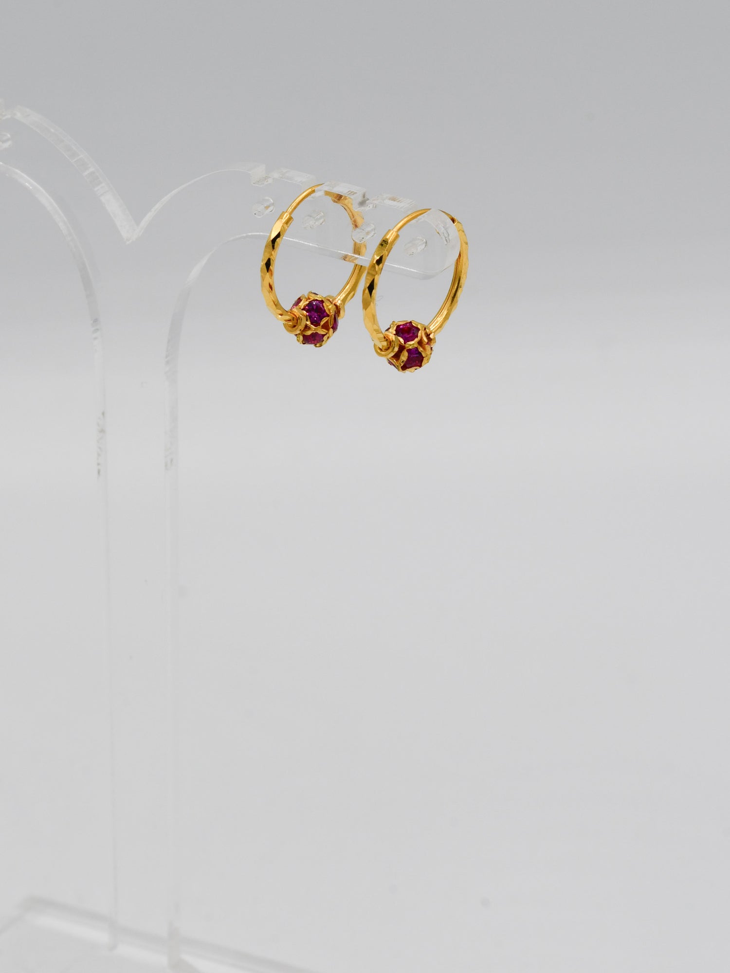 22ct Gold Pink Cz Bali - Roop Darshan