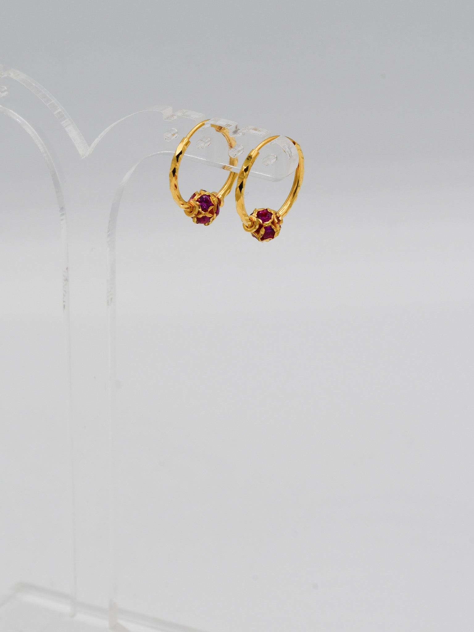 22ct Gold Pink Cz Bali - Roop Darshan