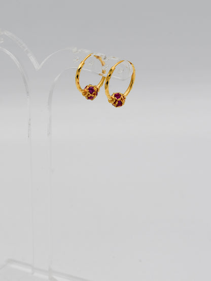 22ct Gold Pink Cz Bali - Roop Darshan