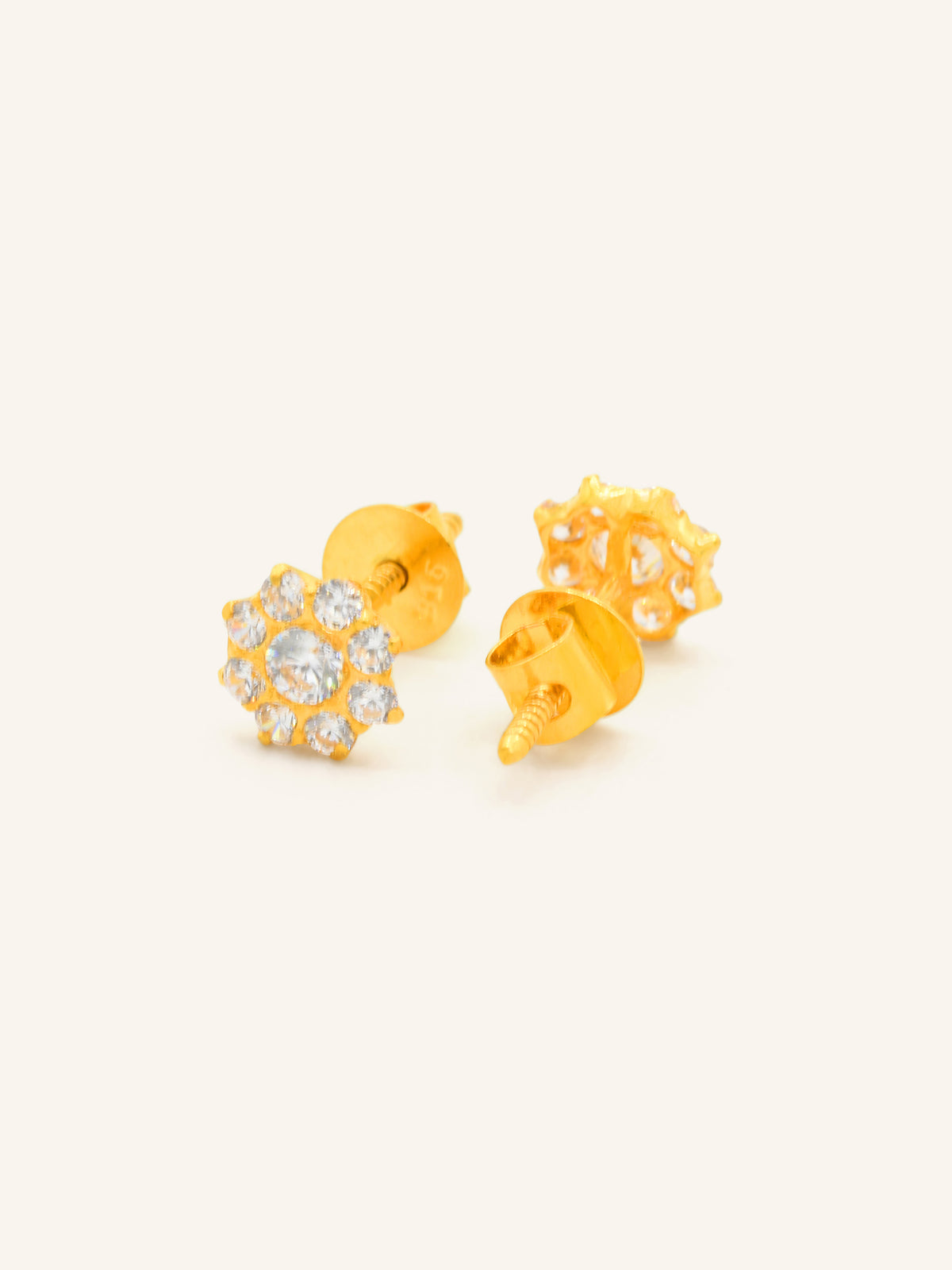 22ct Gold CZ Stud Earring 1.01 GMS - Roop Darshan