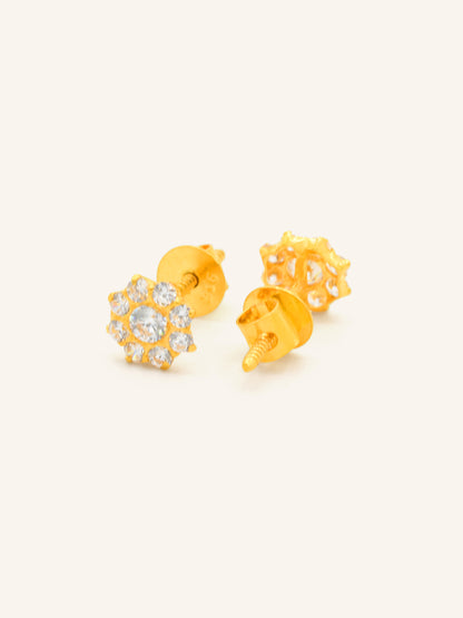 22ct Gold CZ Stud Earring 1.01 GMS - Roop Darshan