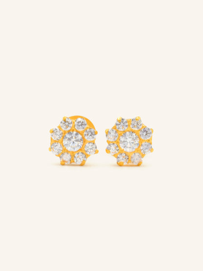 22ct Gold CZ Stud Earring 1.01 GMS - Roop Darshan