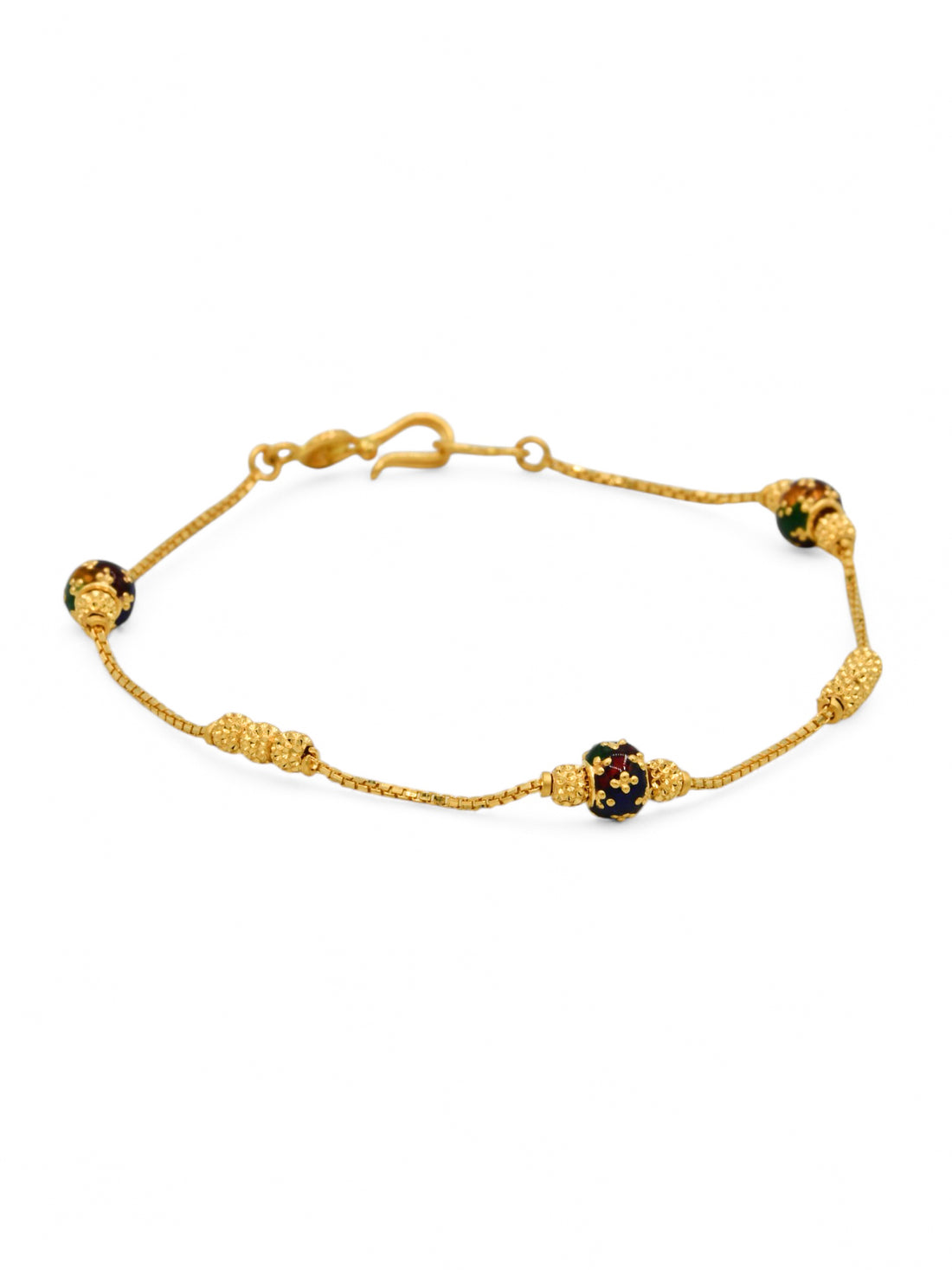22ct Gold Minakari Ball Bracelet - Roop Darshan