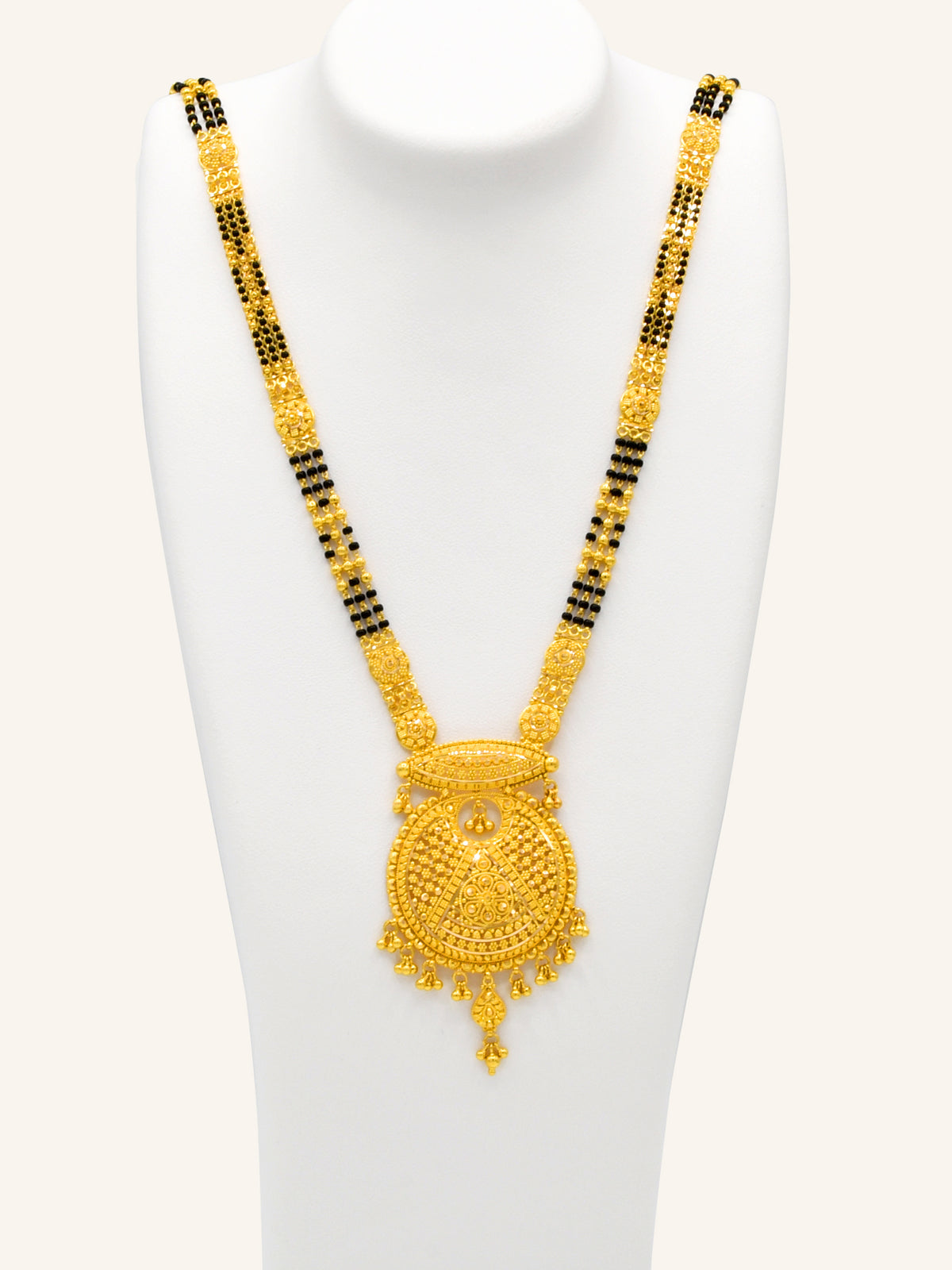 22ct Gold 3 Row Mangal Sutra GW 43.30 GMS NW 39.79 GMS - Roop Darshan