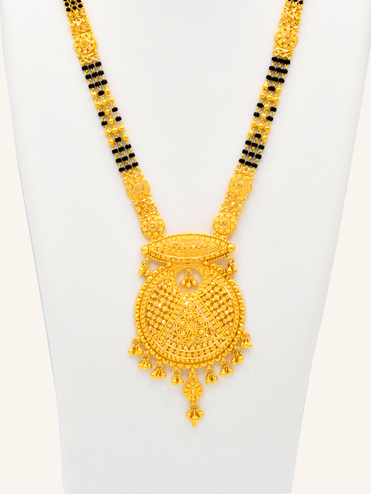 22ct Gold 3 Row Mangal Sutra GW 43.30 GMS NW 39.79 GMS - Roop Darshan