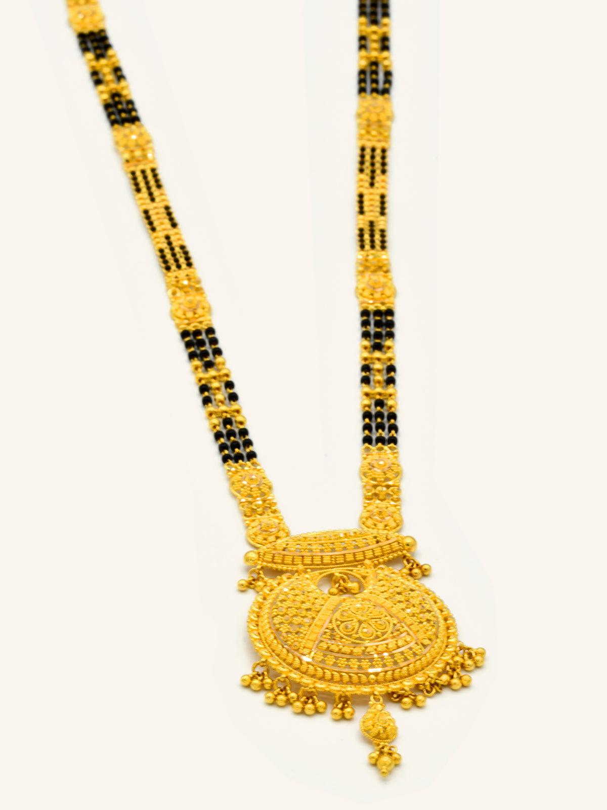 22ct Gold 3 Row Mangal Sutra GW 43.30 GMS NW 39.79 GMS - Roop Darshan