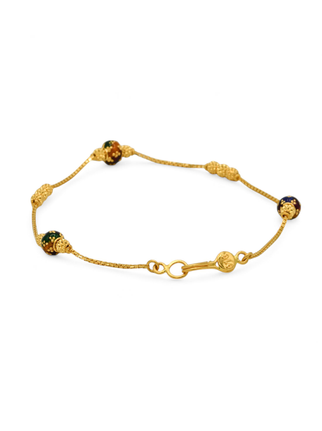 22ct Gold Minakari Ball Bracelet